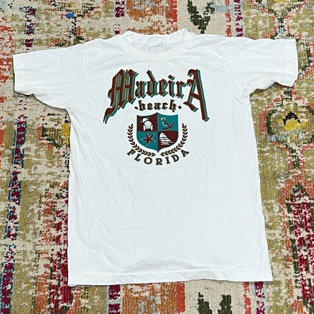 Vintage Madeira Beach, Florida Summer Beach Vacation Travel 1980s Tshirt